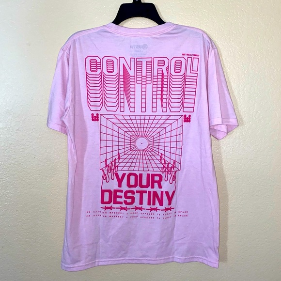 RGSTR Shirts Rgstr Mens L Graphic Baby Pink Tshirt With Neon Pink